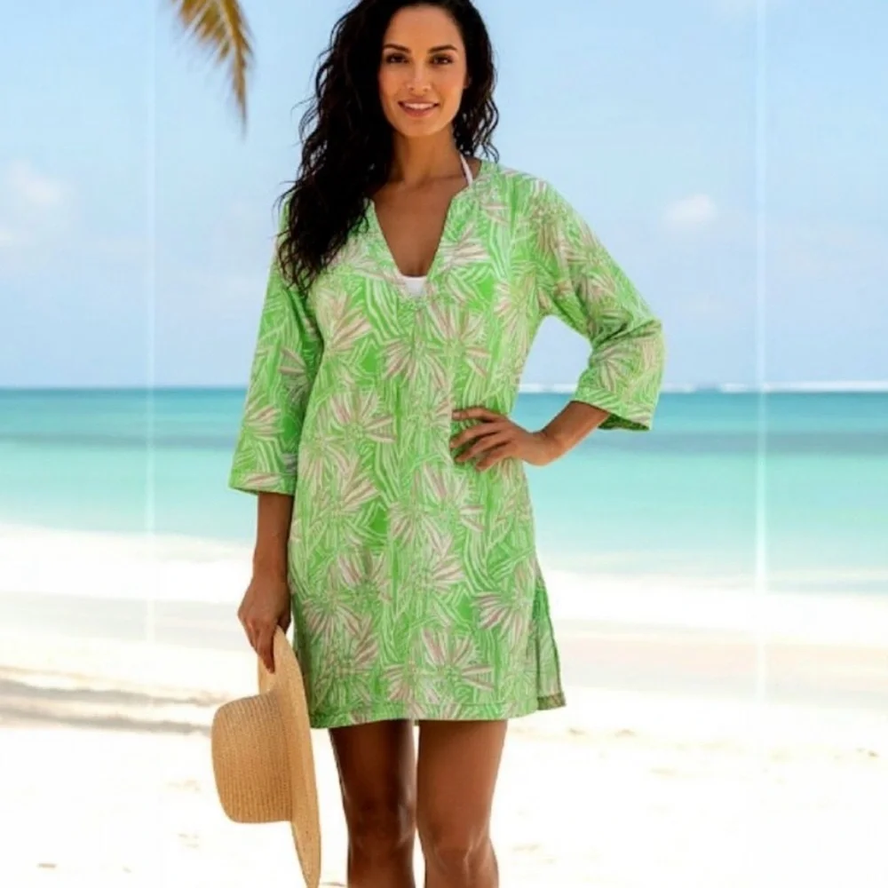 LILLY PULITZER Bright Vibrant Green Bean Daisy Darling Dress Size XL VGUC
